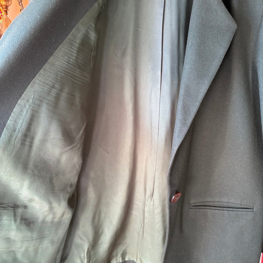 Y2K Dark Academia Forest Green Pure Wool Blazer Sag Harbor - 12 - Picture 7 of 10